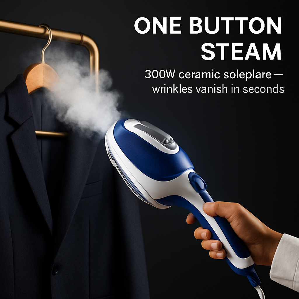 Handheld Garment Steamer with 3-Stage Steam